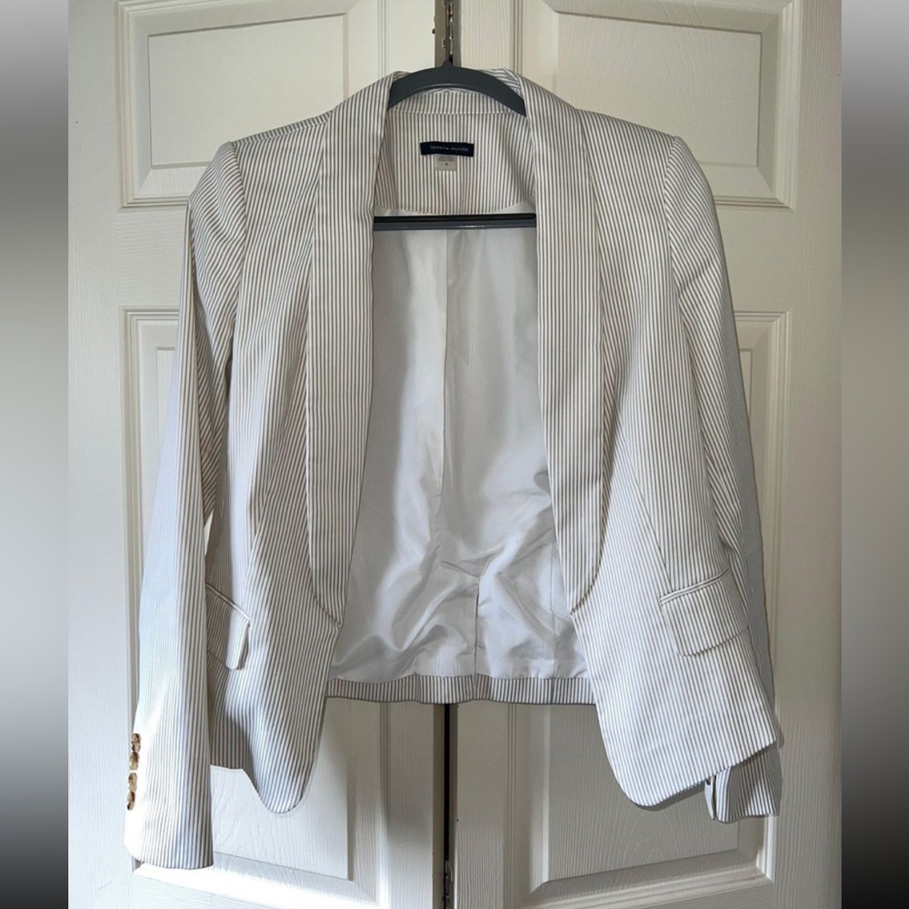 Tommy Hilfiger white striped blazer